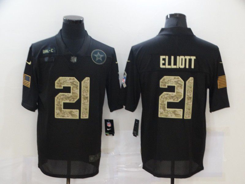 Men Dallas cowboys #21 Elliott Black camo Lettering 2020 Nike NFL Jersey->cincinnati bengals->NFL Jersey